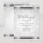 White Sparkle Elegant Winter Wonderland Wedding Kaart (Voorkant / Achterkant)