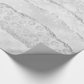 White Sparkle Glitter Cadeaupapier (Hoek)