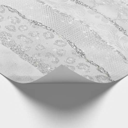 White Sparkle Glitter Cadeaupapier (Hoek)