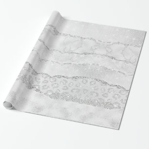 White Sparkle Glitter Cadeaupapier