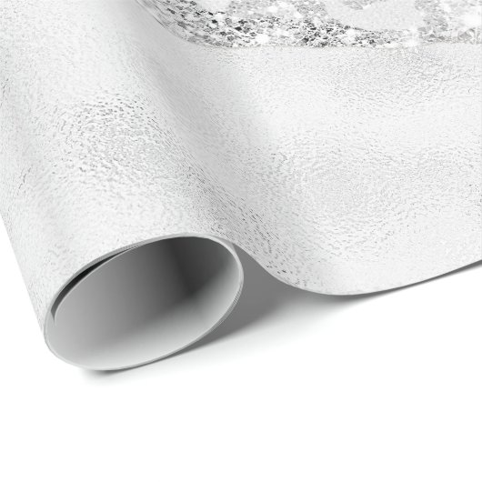 White Sparkle Glitter Cadeaupapier (Rol Hoek)