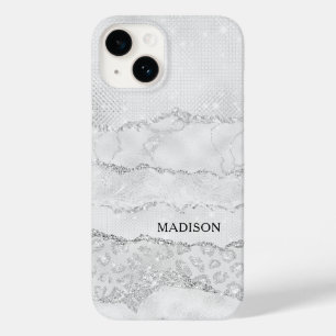 White Sparkle Glitter Case-Mate iPhone 14 Hoesje