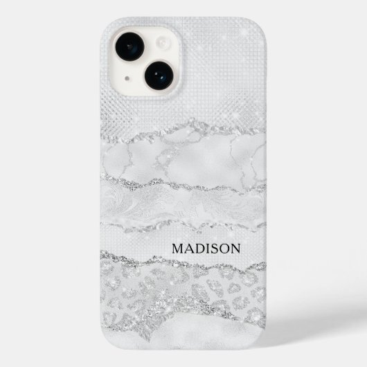 White Sparkle Glitter Case-Mate iPhone Case (Achterkant)
