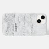 White Sparkle Glitter Case-Mate iPhone Case (Achterkant (horizontaal))