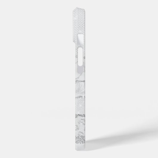 White Sparkle Glitter Case-Mate iPhone Case (Achterkant / Links)