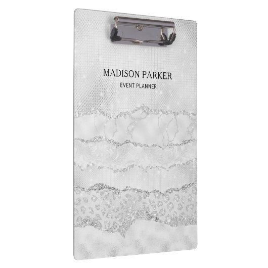 White Sparkle Glitter Klembord (Rechts)