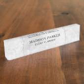 White Sparkle Glitter Naambordje (Zijkant)