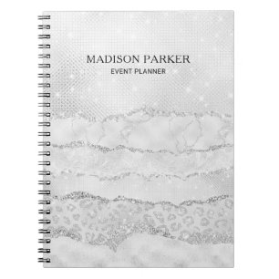 White Sparkle Glitter Notitieboek