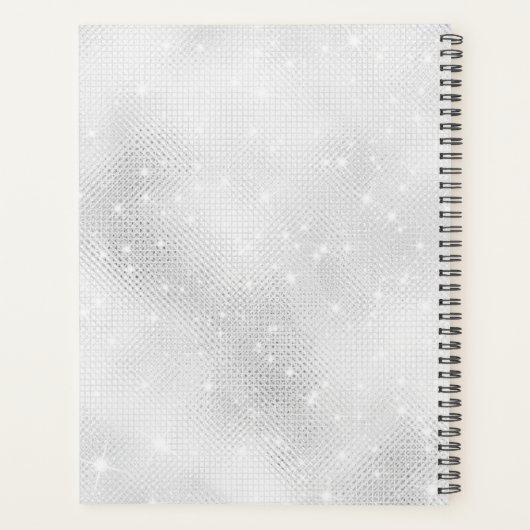 White Sparkle Glitter Planner (Achterkant)