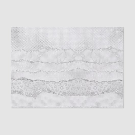 White Sparkle Glitter Tissuepapier (Voorkant)