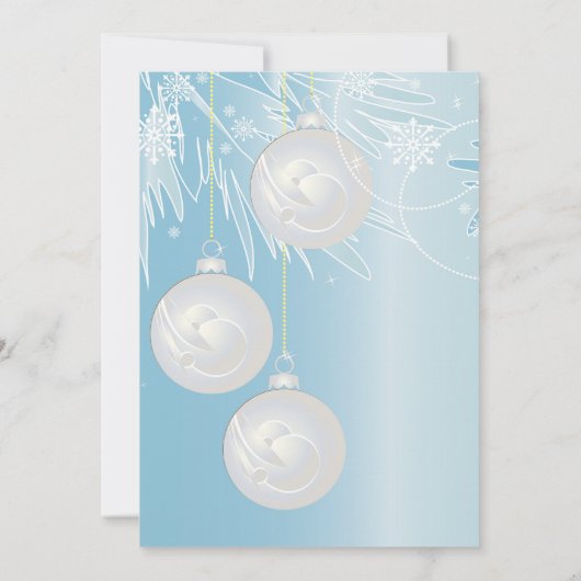 White Sparkle-kerstballen Uitnodiging (Achterkant)