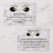 White Sparkle Lights Lashes Refer Friend Aftercare Aanbevelingskaartje (Voorkant / Achterkant)