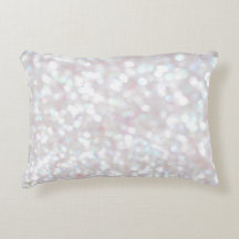 White Sparkle Print Accent Pillow