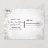 White Sparkle Winter Wonderland Bewaar de datum Aankondigingskaart (Achterkant)