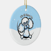 White Speelgoed Poodle Keramisch Ornament (Rechts)