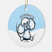 White Speelgoed Poodle Keramisch Ornament (Links)