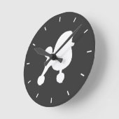 White Speelgoed Poodle Silhouette Ronde Klok (Hoek)