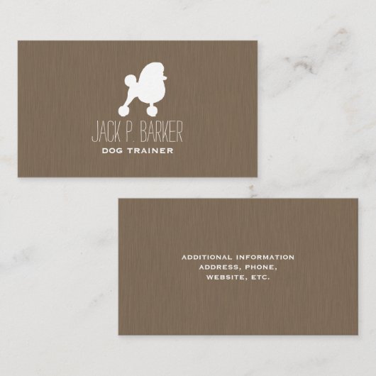 White Speelgoed Poodle Silhouette Visitekaartje (Voorkant / Achterkant)