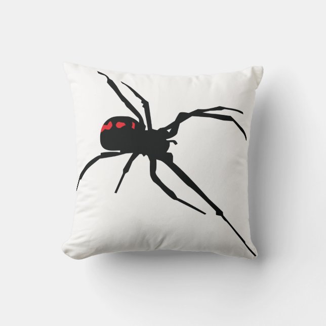 WHITE SPIDER FRONT / BLACK WEB BACK PILLOW KUSSEN (Voorkant)
