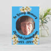 White Spider Mums Photo Memory Quote Memorial Kaart (Staand voorkant)