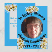 White Spider Mums Photo Memory Quote Memorial Kaart (Voorkant / Achterkant)