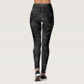 White Spider Web Cobweb Silk Pattern (zwart) Leggings (Achterkant)