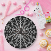 White Spider Web en Black Spider Halloween Papieren Bordje (Feest)