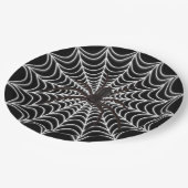 White Spider Web en Black Spider Halloween Papieren Bordje (Gekanteld)