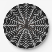 White Spider Web en Black Spider Halloween Papieren Bordje (Voorkant)