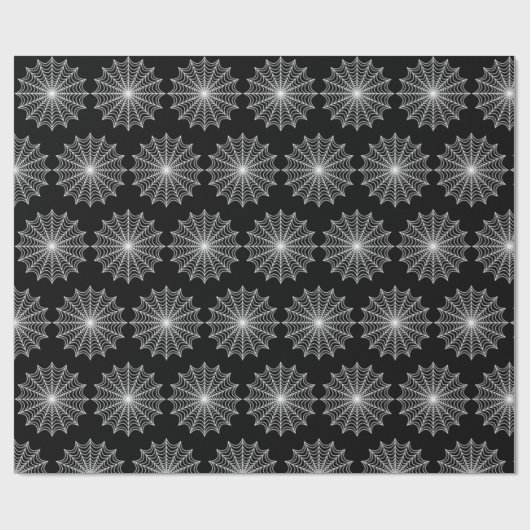 White Spider Web Halloween Cadeaupapier (Vlak)