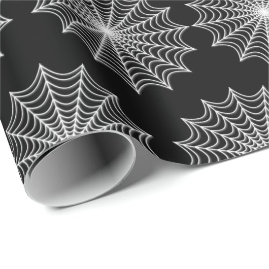 White Spider Web Halloween Cadeaupapier (Rol Hoek)
