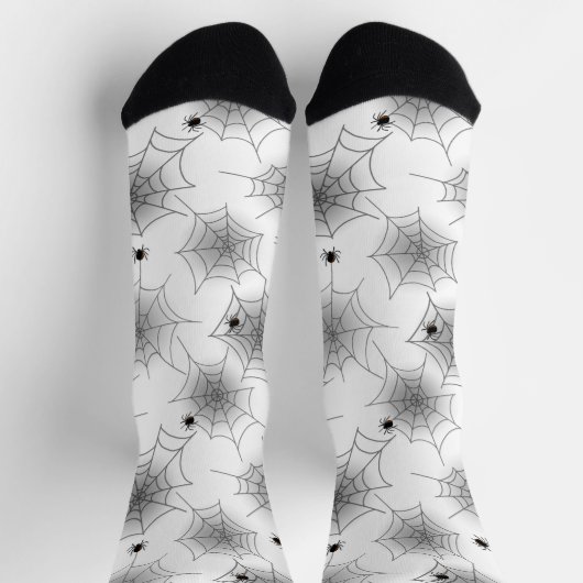White Spider Web Halloween Crew Sokken (Top)