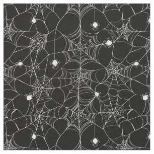 White Spider Web Halloween Stof