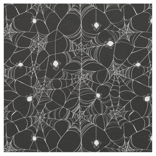 White Spider Web Halloween Stof (Close Up)