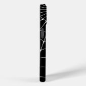 White Spider Web op zwarte achtergrond iPhone case (Achterkant / Rechts)