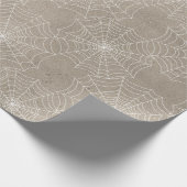 White Spider Webs op Tan Cadeaupapier (Hoek)