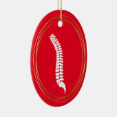 White Spine Silhouette-kerstversiering Keramisch Ornament (Rechts)