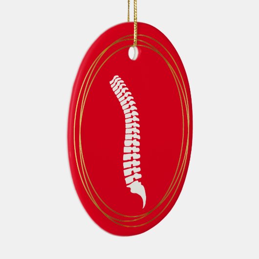 White Spine Silhouette-kerstversiering Keramisch Ornament (Rechts)