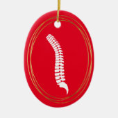 White Spine Silhouette-kerstversiering Keramisch Ornament (Voorkant)