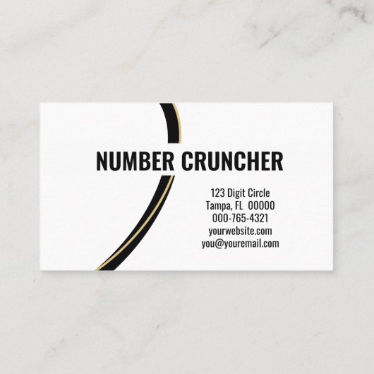 White Spiral Numbers op Gold Custom Photo Visitekaartje (Achterkant)