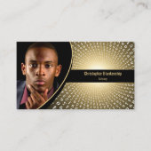 White Spiral Numbers op Gold Custom Photo Visitekaartje (Voorkant)