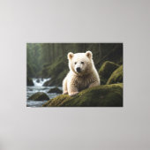 White Spirit Beer Cub Wildlife Art Canvas Afdruk (Voorkant)