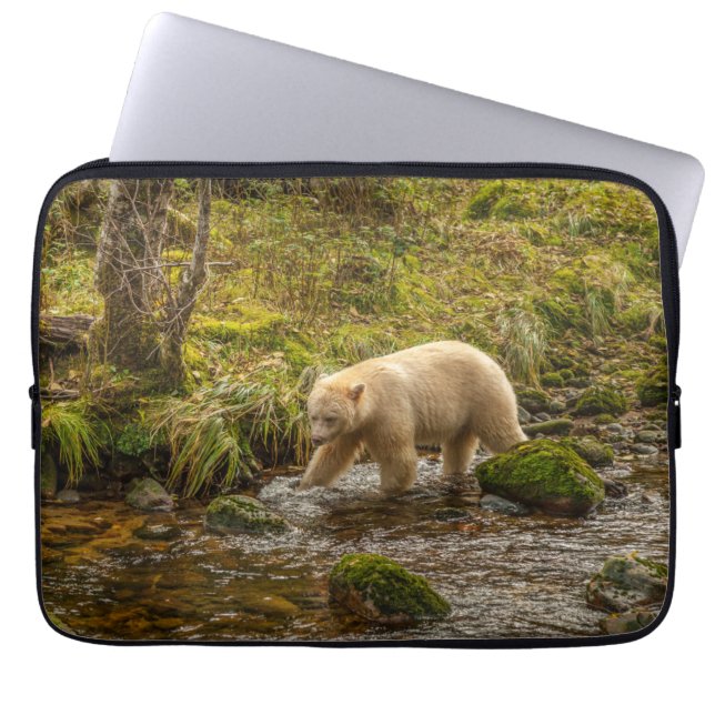 White Spirit Beer Hunts for fish on Riordan Creek Laptop Sleeve (Voorkant)
