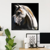 White Spirit Stallion Equine Art Poster (Thuiskantoor)