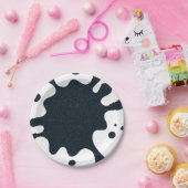 White Splash Charcoal Party Bord - (Feest)