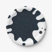 White Splash Charcoal Party Bord -  (Voorkant)