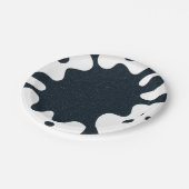 White Splash Charcoal Party Bord - (Gekanteld)