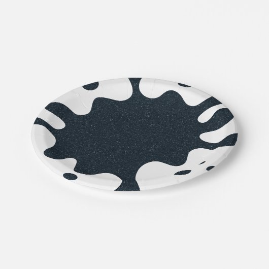 White Splash Charcoal Party Bord -  (Gekanteld)