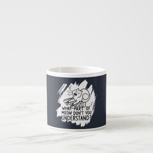 White Splash Funny Cat Quote Espresso Kop (Voorkant)