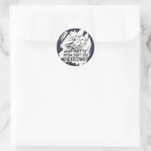 White Splash Funny Cat Quote Ronde Sticker (Tas)